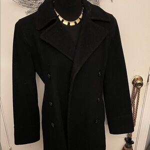 Sonoma Women's Black Double-Breasted Pea Coat